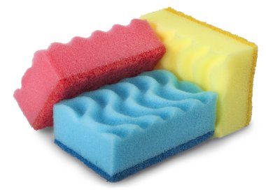 Beyaz arka plan üzerinde izole mutfak sünger