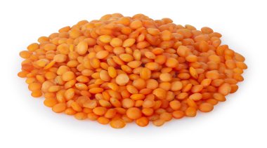 Kırmızı mercimek izole yığını