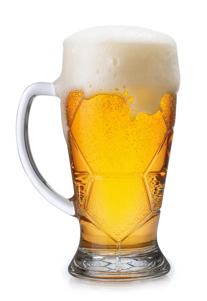 Vaso de cerveza ligera aislado en blanco — Foto de Stock