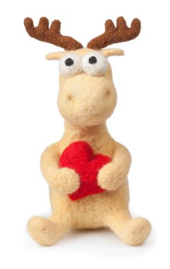 beyaz izole oyuncak geyik