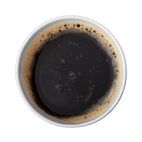 Бумажная чашка кофе вид сверху — стоковое фото