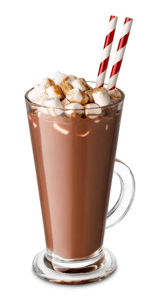 Schokoladen-Milchshake mit Marshmallows — Stockfoto