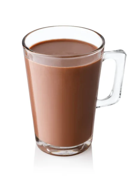 Скляна чашка гарячого шоколаду — стокове фото