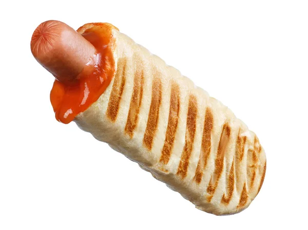 Francouzský hot dog izolované na bílém pozadí — Stock fotografie