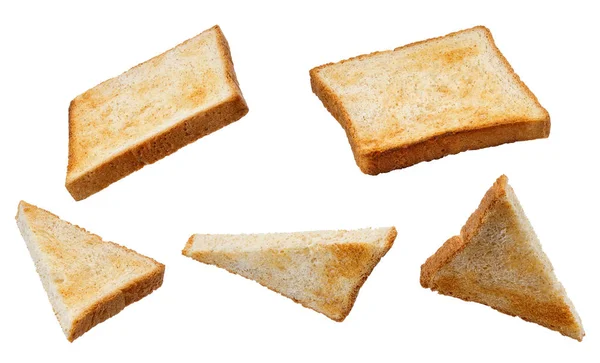 Set of slices toast bread isolated on white — Stock Photo, Image