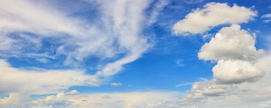 Beyaz bulutlu mavi gökyüzü manzarası