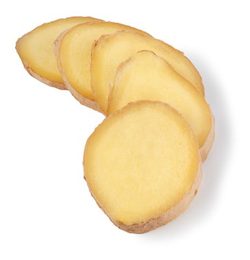 dilimler zencefil kökü izole