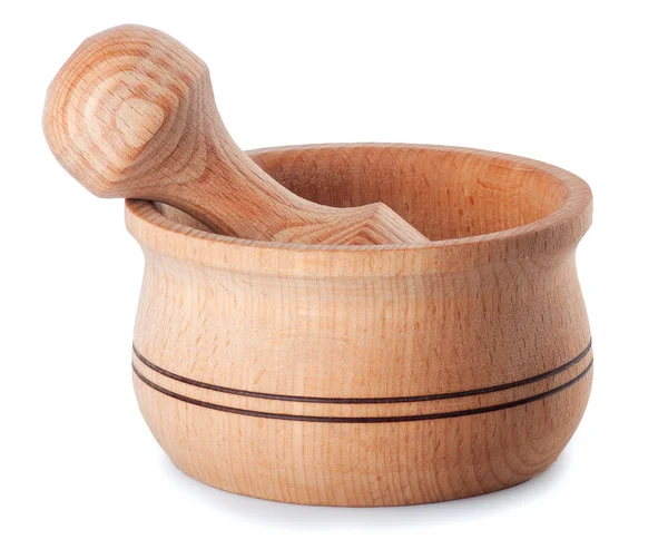 Wooden mortar for spice — Stock Photo, Image