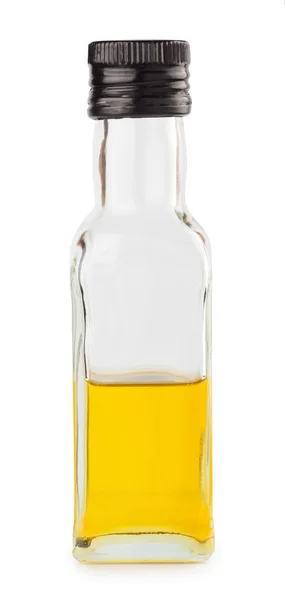 Aceite de oliva en botella cuadrada de vidrio — Foto de Stock