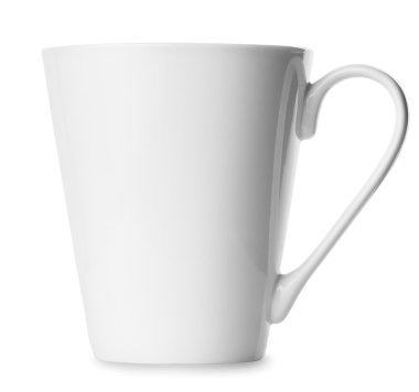 Beyaz arka plan üzerinde izole basit beyaz Kupası