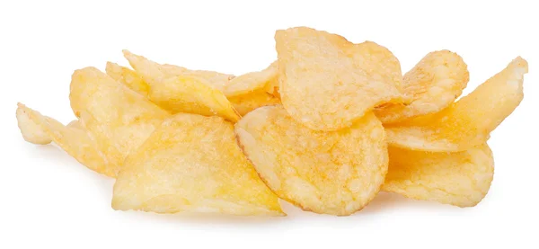 Potatischips isolerad på vitt — Stockfoto