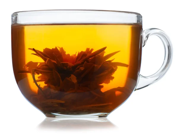 Xícara de chá verde isolado em branco — Fotografia de Stock