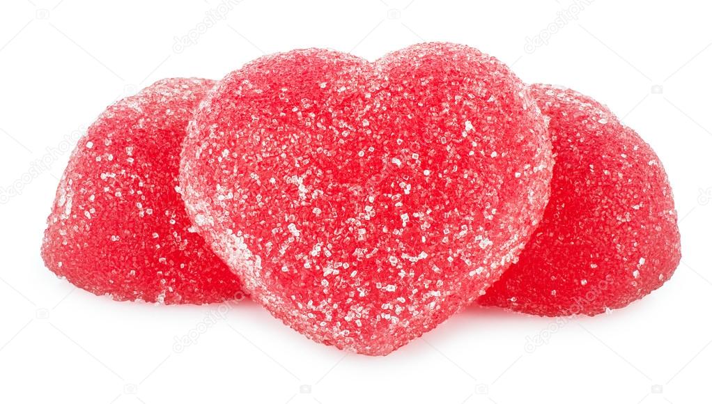 Jujube red jelly candies heart shape