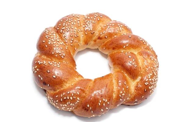 Beyaz arka planda taze simit