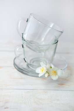 Natürmort ayrıntıları, çay retro vintage ahşap tablo