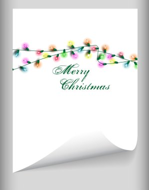 Parlak beyaz bir kağıda çelenk. Tebrikler, desen, metin için yer.