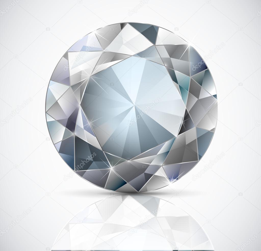 round white diamond on a light background. Vector.