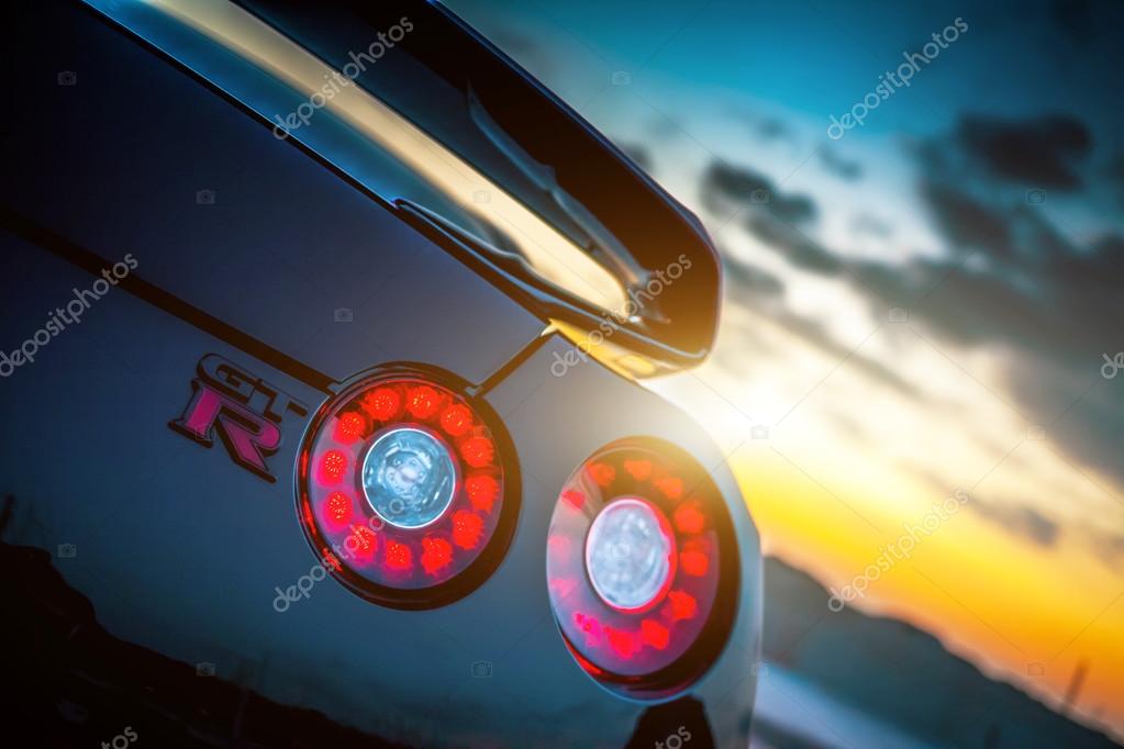 SISTIANA, ITALY JUNE 12, 2013: Photo of a Nissan GT-R Black Edition. The Nissan GT-R is a 2-door 2+2 sports car produced by Nissan and unveiled in 2007.