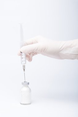 Şırınga, tıbbi enjeksiyon ve hapları kit. Tıp plastik vacci