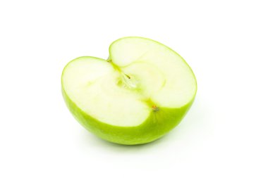 Yeşil elma, beyaz arkaplanda izole