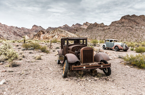 Old rusty car in Nelson Nevada ghost town