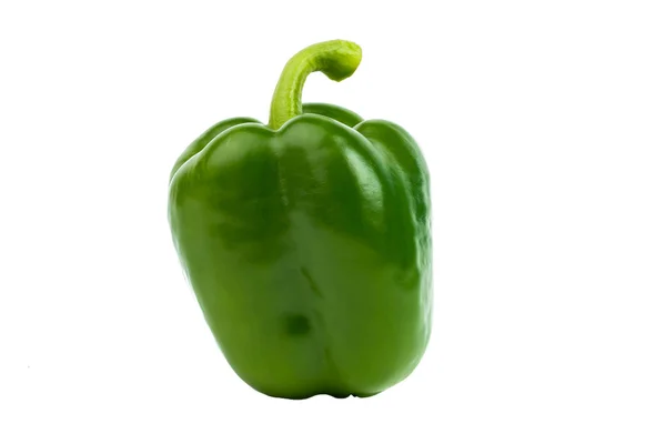 Fresh green sweet pepper paprika isolated on white background — Stock Photo, Image