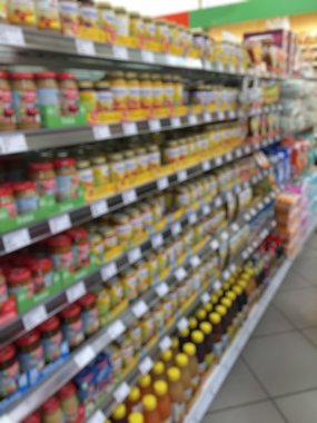 Bulanık bakkal içinde arka plan / süpermarket