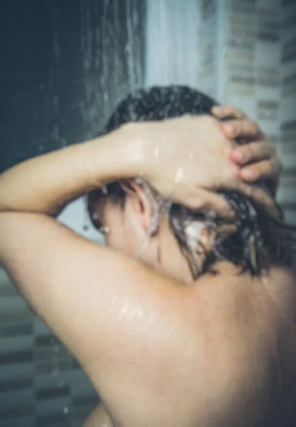 Blurry background figure behind glass. fear, panic concept — Stock Photo, Image