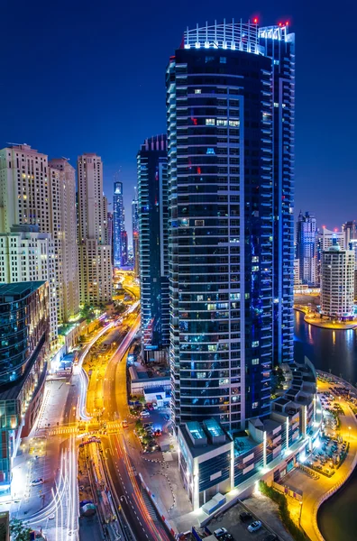 Night in dubai's marina — Stock Photo, Image