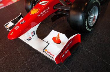 ABU DHABI, UAE - MAY 13,2014: Ferrari World at Yas Island in Abu Dhabi on MAY 13, 2014, UAE. Ferrari World is the largest indoor amusement park in the world.