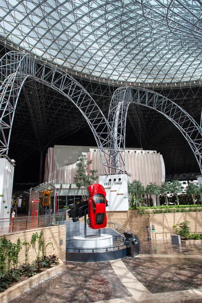 ABU DHABI, UAE - MAY 13,2014: Ferrari World at Yas Island in Abu Dhabi on MAY 13, 2014, UAE. Ferrari World is the largest indoor amusement park in the world. — Stok fotoğraf