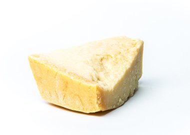 Beyaz arka plan üzerinde İtalyan özgün Parmesan peyniri