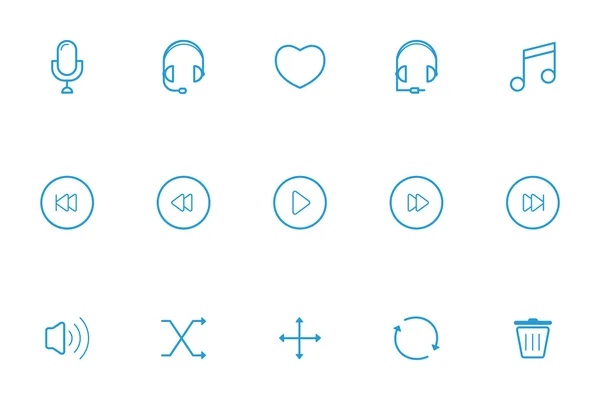 Hudební ikonu line modrá — Stockový vektor