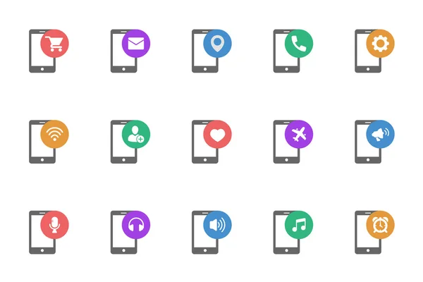 Icono del teléfono color — Vector de stock