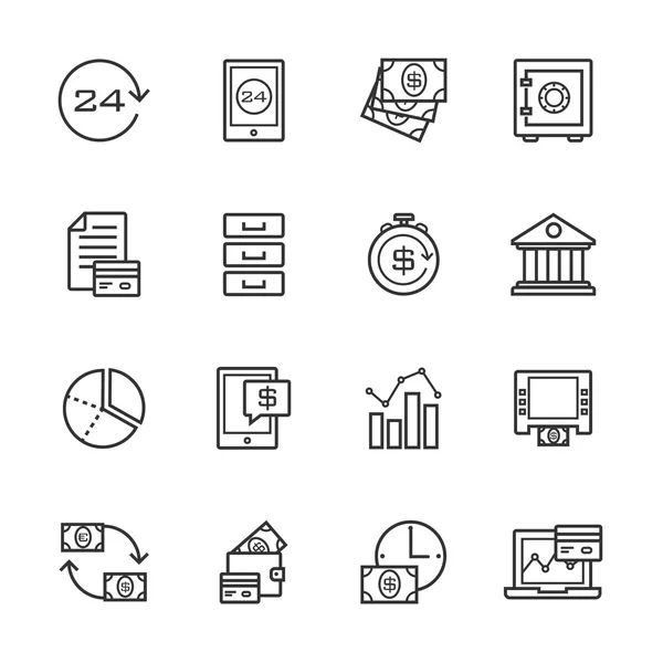 Icônes bancaires en ligne — Image vectorielle