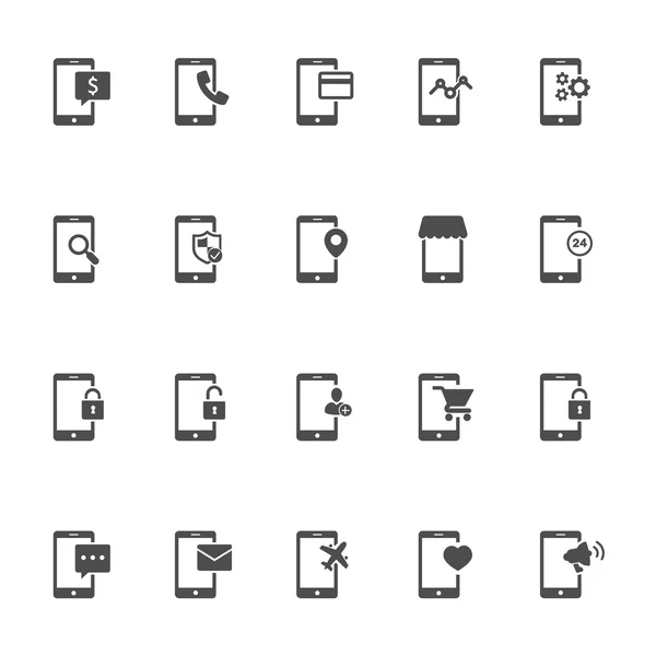 Características del teléfono negro — Archivo Imágenes Vectoriales