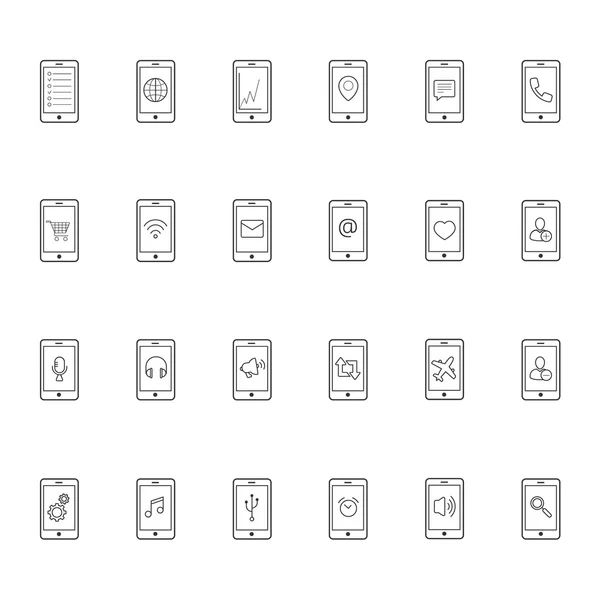 Icone della linea telefonica — Vettoriale Stock