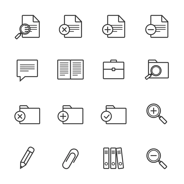Office-pictogrammen lijn — Stockvector
