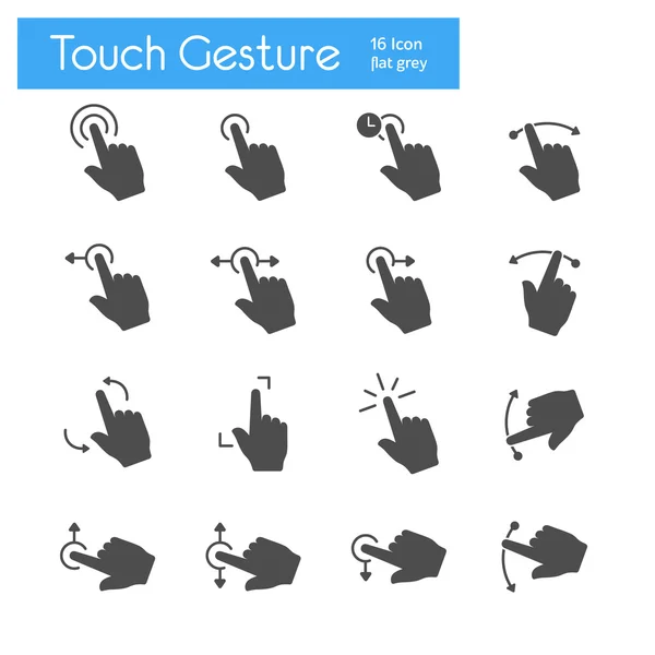 Touch Gesture Icons Black — Stock Vector