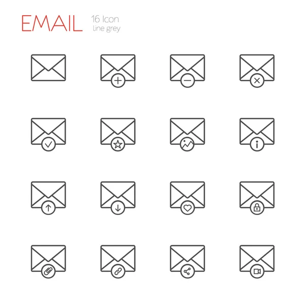 E-mailové linky ikony — Stockový vektor