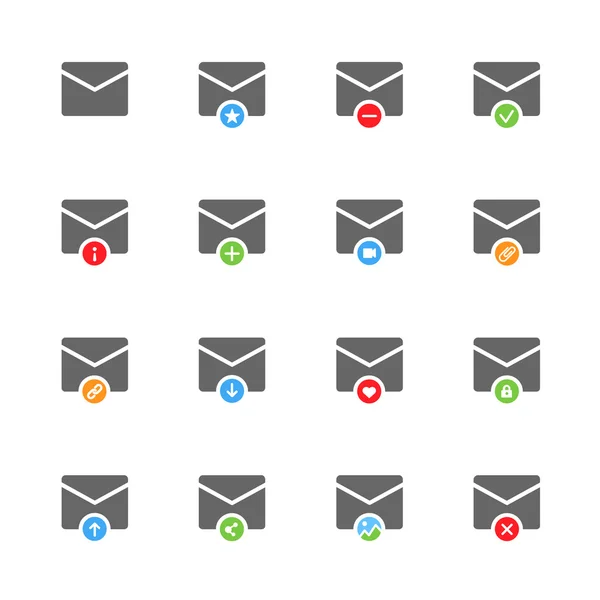 E-posta düz simgeler — Stok Vektör