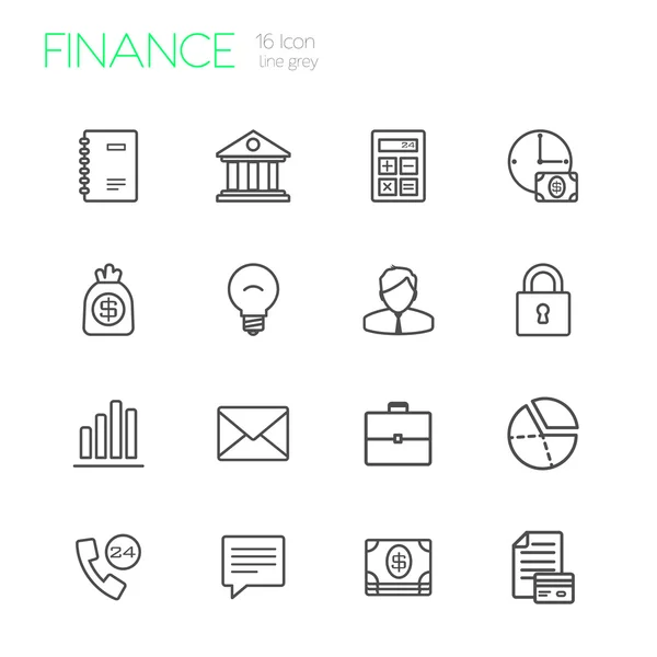 Iconos de línea financiera — Vector de stock