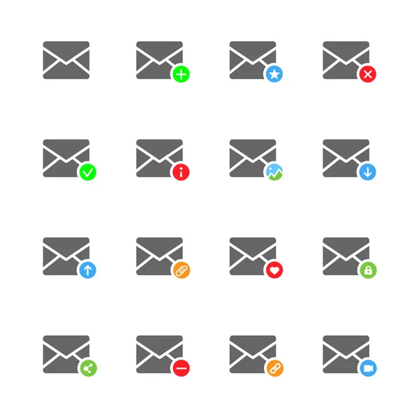 E-mail flat vector icons — Stock Vector