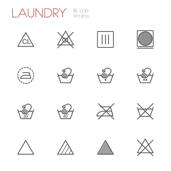Laundry line icons — Stock Vector