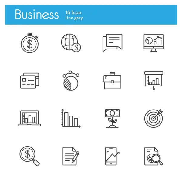 Iconos de línea de negocio — Vector de stock