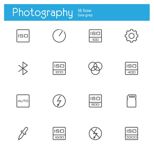 Symbole der Fotolinie — Stockvektor