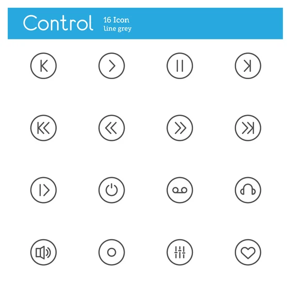 Ícones de linha de controle — Vetor de Stock