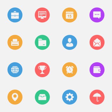 iş düz simgeler kümesi