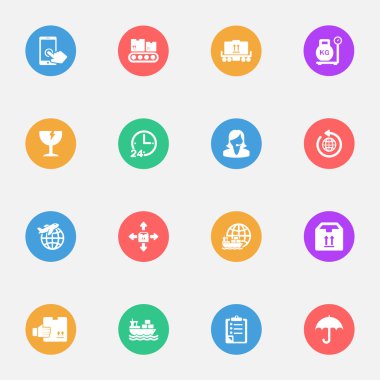 Lojistik düz simgeler