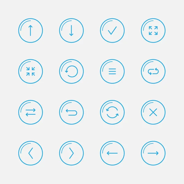 Aplicação ícones de linha azul —  Vetores de Stock
